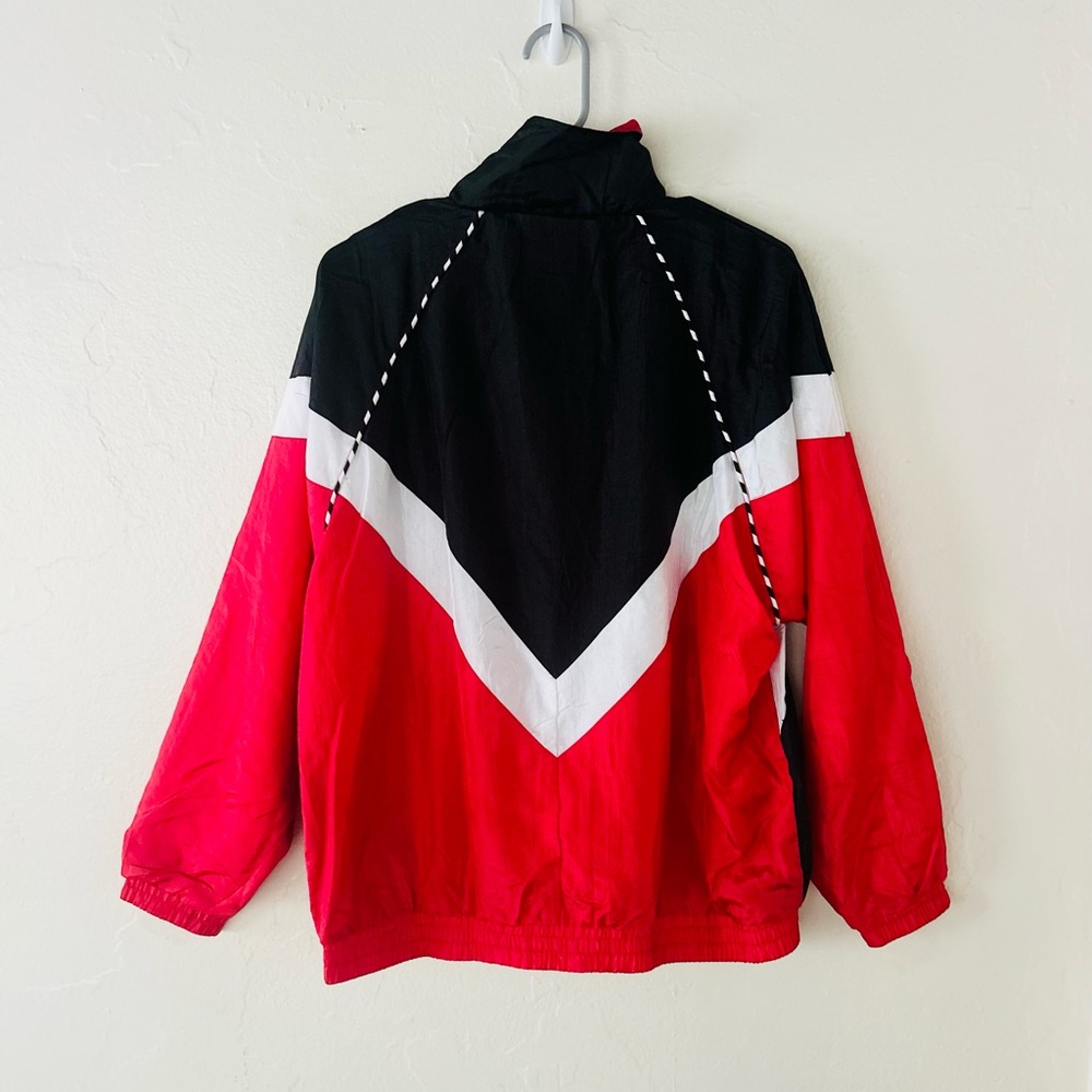 Vintage 90s Red White Blue Windbreaker Jacket Track Jacket Size M - Picture 6 of 7
